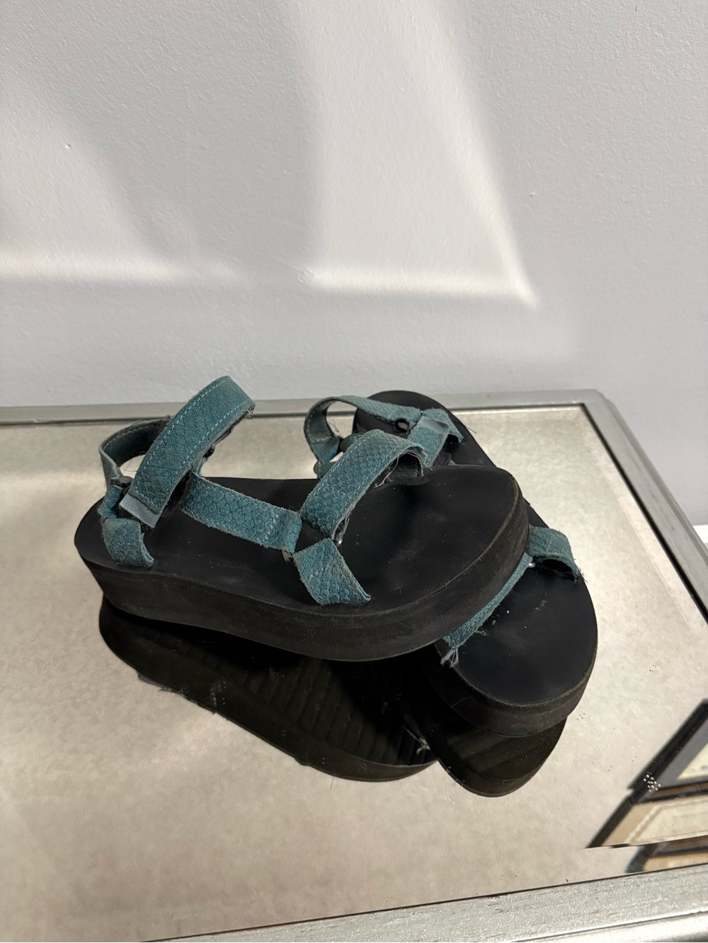 Teva Blue-Green Platform Strappy Sandals